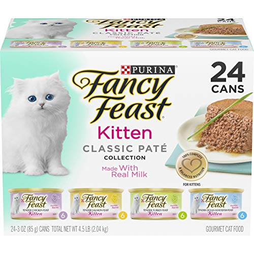 Purina Fancy Feast Grain Free Pate Wet Kitten Food Variety Pack, Kitten Classic Pate Collection, 4...
