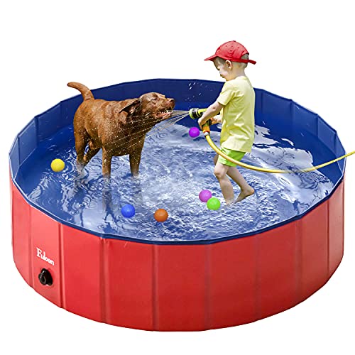 Fuloon PVC Pet Swimming Pool Portable Foldable Pool Dogs Cats Bathing Tub Bathtub Wash Tub Water...