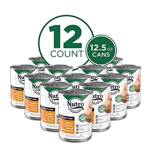 NUTRO HEARTY STEW Adult Natural Wet Dog Food Cuts in Gravy Tender Chicken, Carrot & Pea Stew, 12.5...
