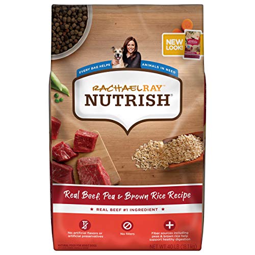 Rachael Ray Nutrish Premium Natural Dry Dog Food, Real Beef, Pea, & Brown Rice Recipe, 40 Pounds