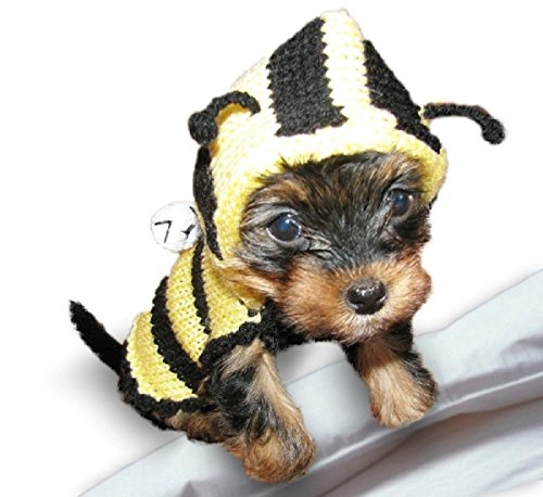 Bee Small Dog Sweater Teacup Dog Clothes Yorkie Chihuahua Clothes Tiny Dog Costume Puppy Clothing...