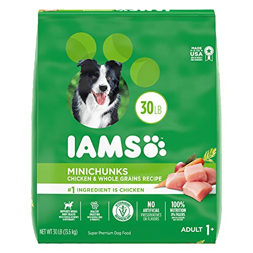 IAMS PROACTIVE HEALTH Adult Minichunks Small Kibble High Protein Dry Dog Food with Real Chicken, 30...