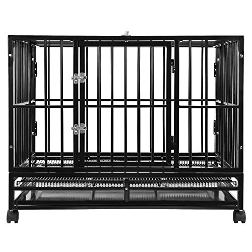 SmithBuilt 48' Extra Large Heavy-Duty Dog Crate Cage - XL Two-Door Indoor Outdoor Pet & Animal...