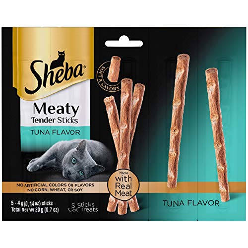 Sheba Meaty Tender Sticks Tuna Flavor Cat Treats (5 Treats), 0.7 oz - Pack of 10