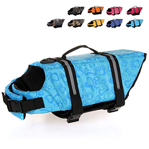 HAOCOO Dog Life Jacket Vest Saver Safety Swimsuit Preserver with Reflective Stripes/Adjustable Belt...
