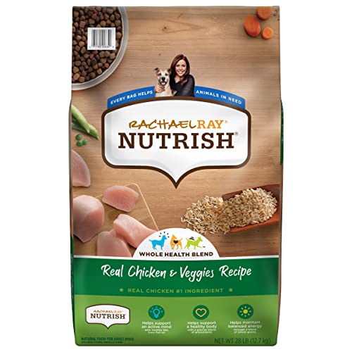 Rachael Ray Nutrish Premium Natural Dry Dog Food, Real Chicken & Veggies Recipe, 28 Pounds...