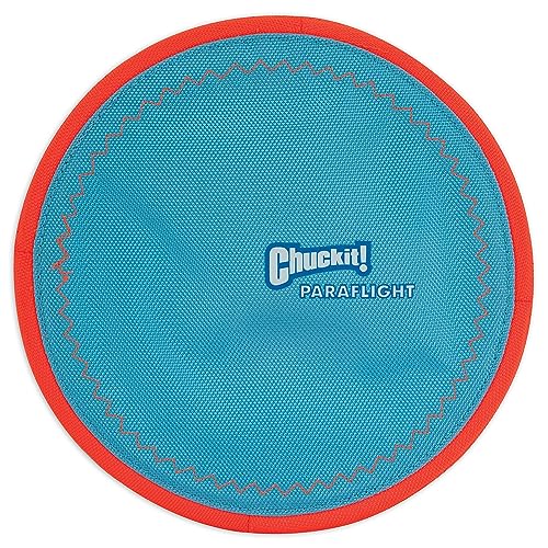 ChuckIt! Paraflight Flying Disc Dog Toy, Large (9.75'), Orange And Blue