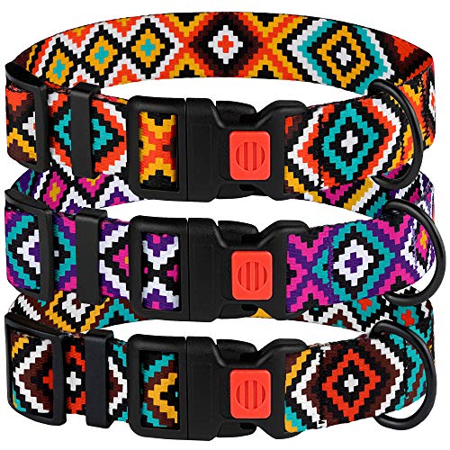 CollarDirect Purple Geometric Dog Collar, Pet Collar for Small Medium Large Dogs or Puppies with...