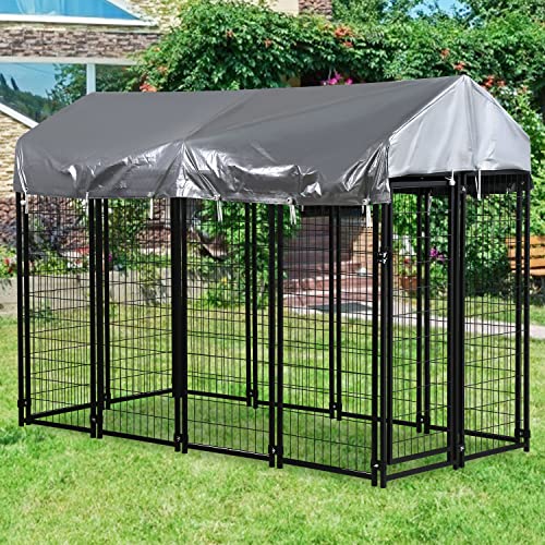 7.5' x 3.75' x 5.8' Heavy Duty Dog Crate Cage Kennel,Large Outdoor Dog Yard Kennel Pet Playpen...