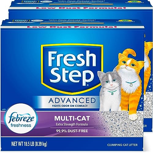 Fresh Step Clumping Cat Litter, Advanced, Multi-Cat Odor Control, Extra Large, 37 Pounds total (2...