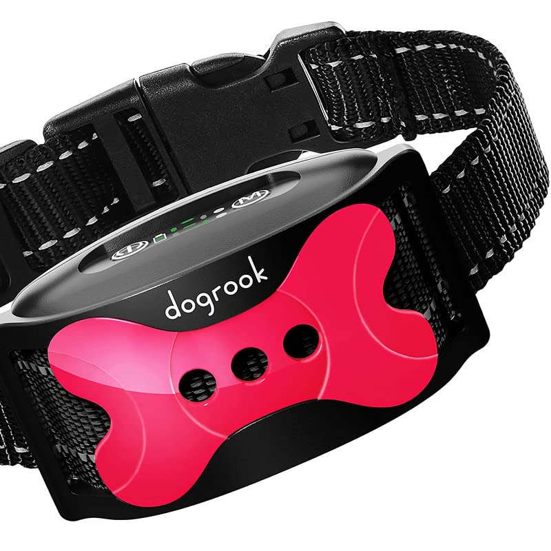 DogRook Rechargeable Dog Bark Collar - Humane, No Shock Barking Collar - w/2 Vibration & Beep -...